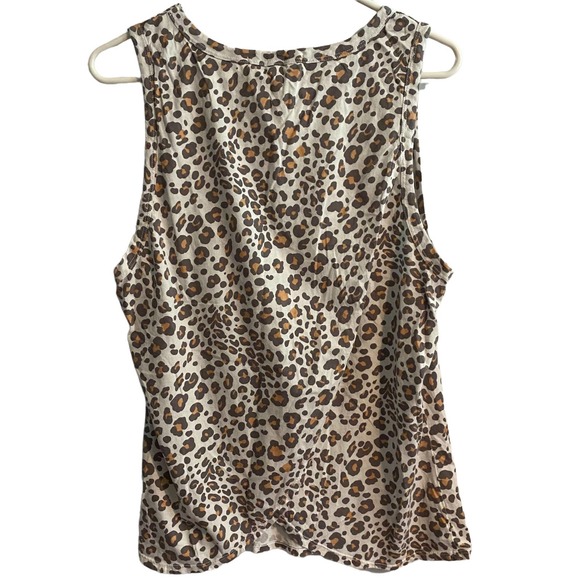 Dolan Animal Print Split Back Sleeveless Shirt Size XL - Picture 4 of 4